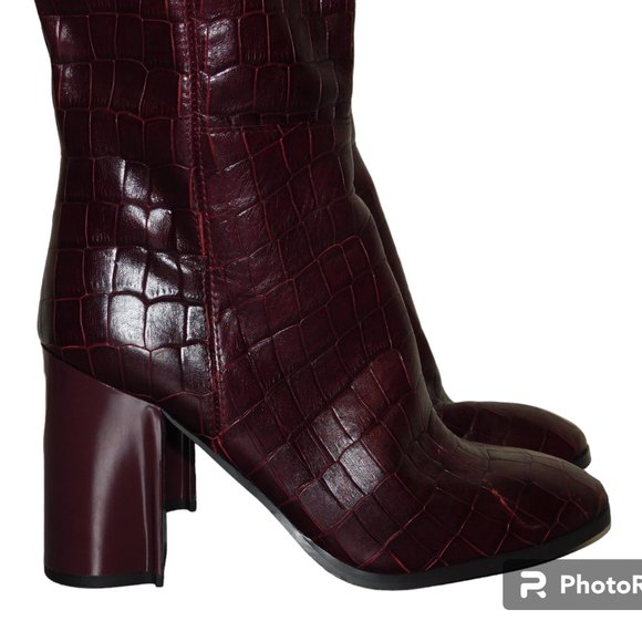 Coach Brigitte Boot Croc Embossed Knee High Boots Size 6.5 - Picture 6 of 16
